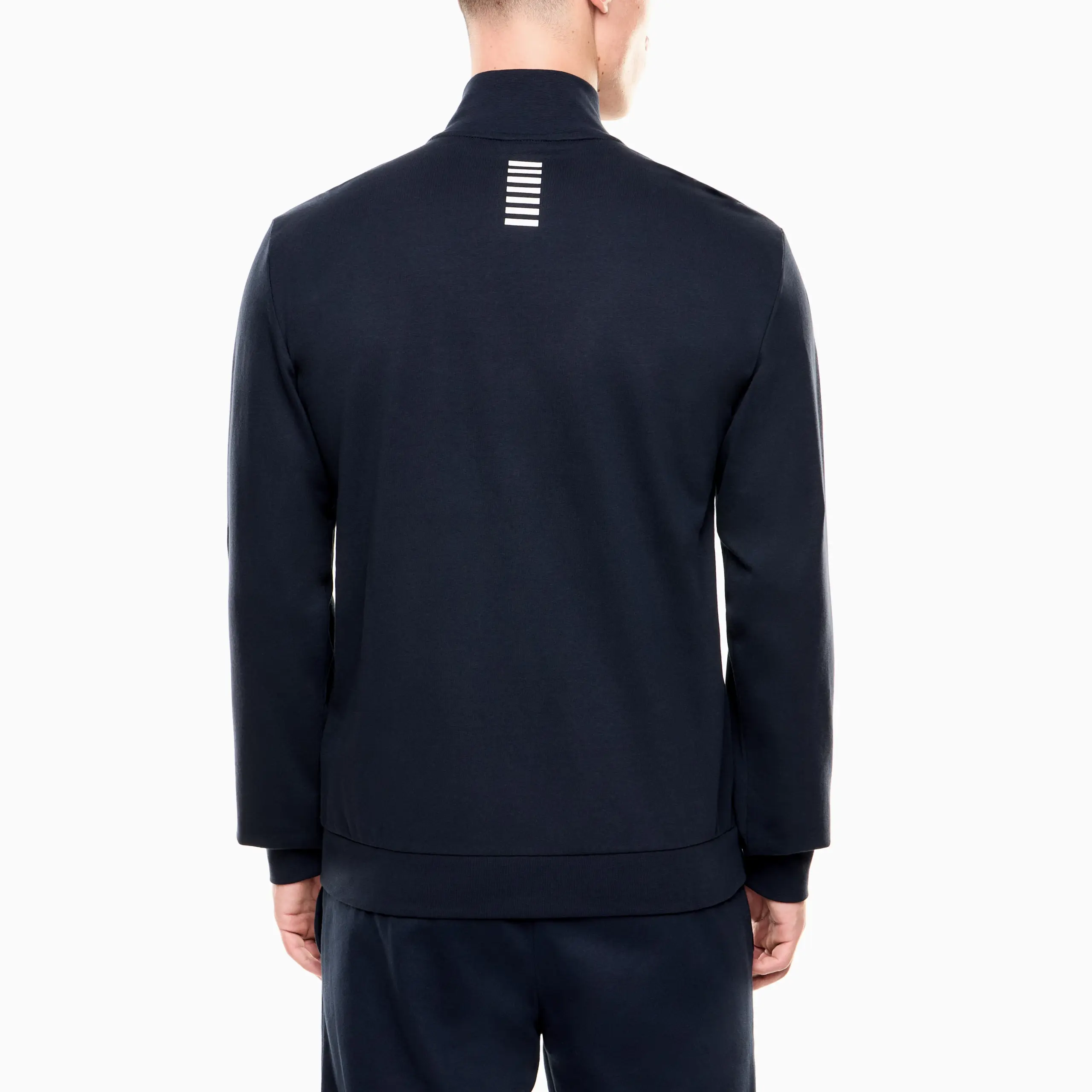 Felpa EA7 uomo con zip Core Identity in cotone - immagine 3