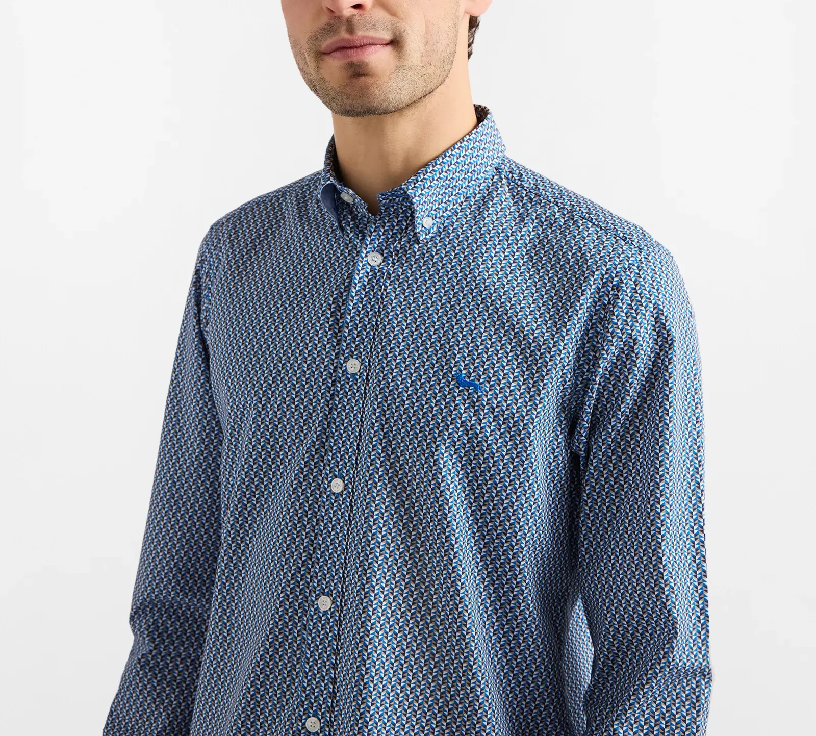 Camicia micro stampa narrow fit