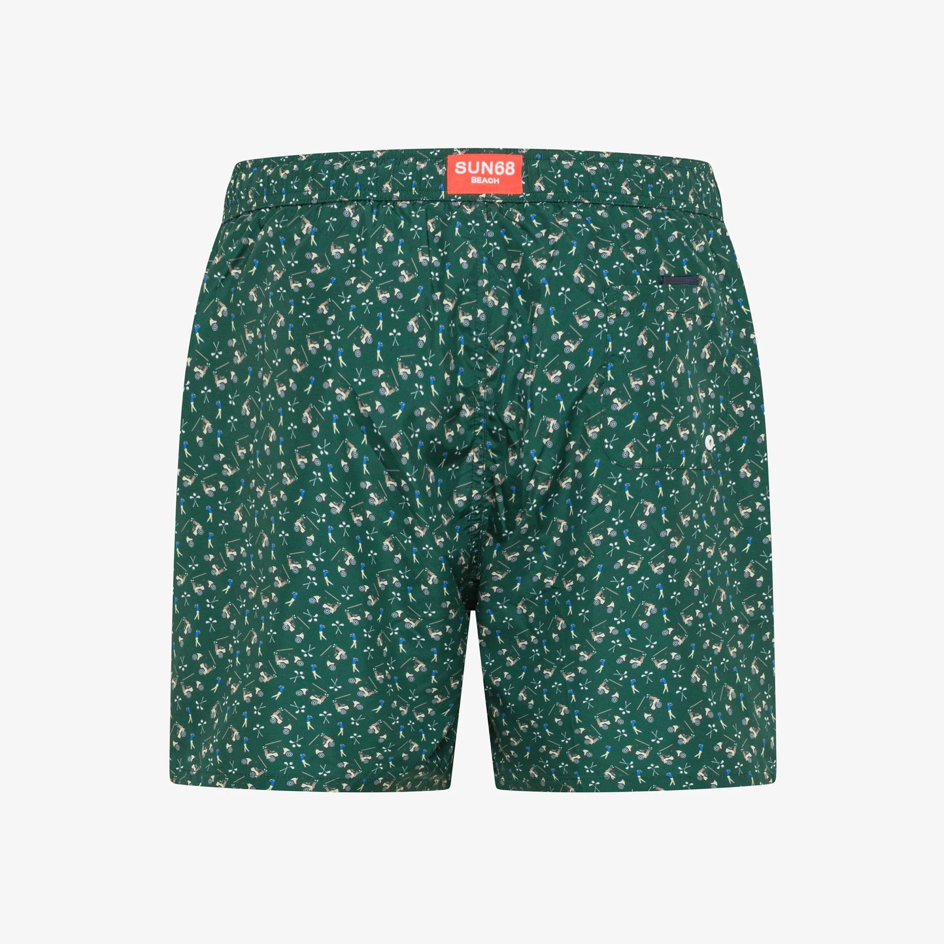 Shorts Mare Uomo con Stampa Verde Scuro - immagine 2