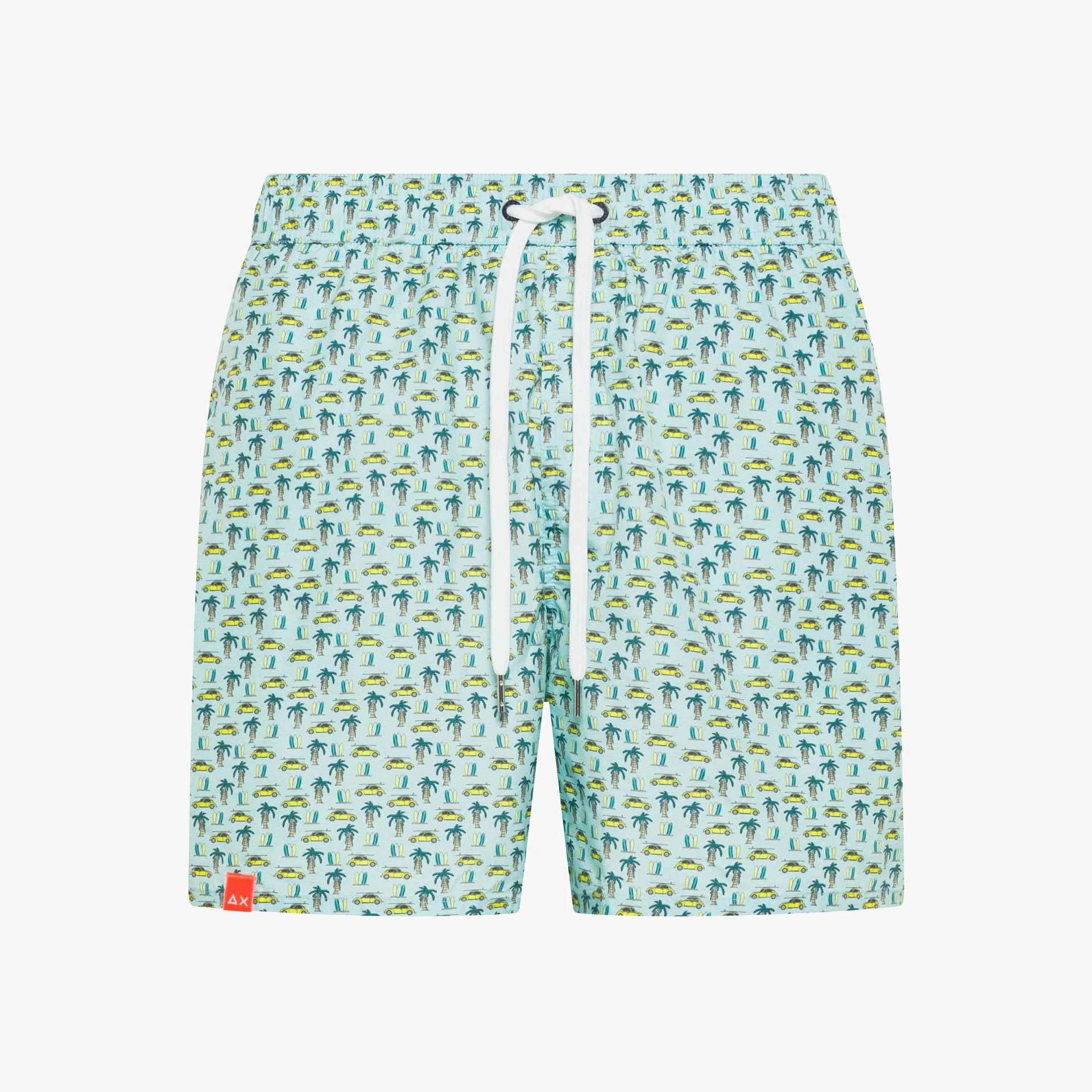 Shorts Mare Uomo con Stampa Verde Menta