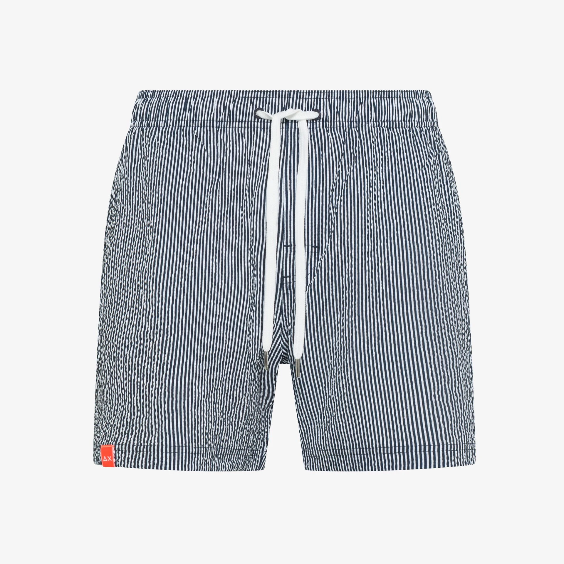 Shorts Mare in tessuto Seersucker Rigato Uomo