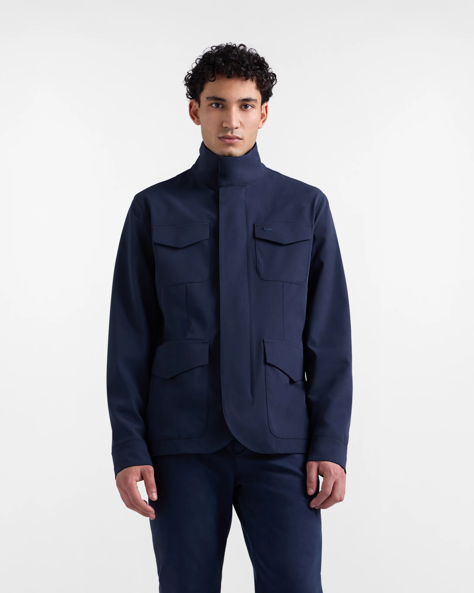 Field Jacket Nylon Stretch Blu Navy