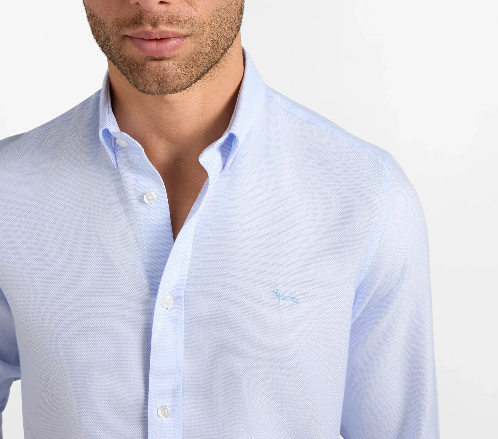 Camicia Uomo Azzurra No Iron in Cotone | Harmont & Blaine