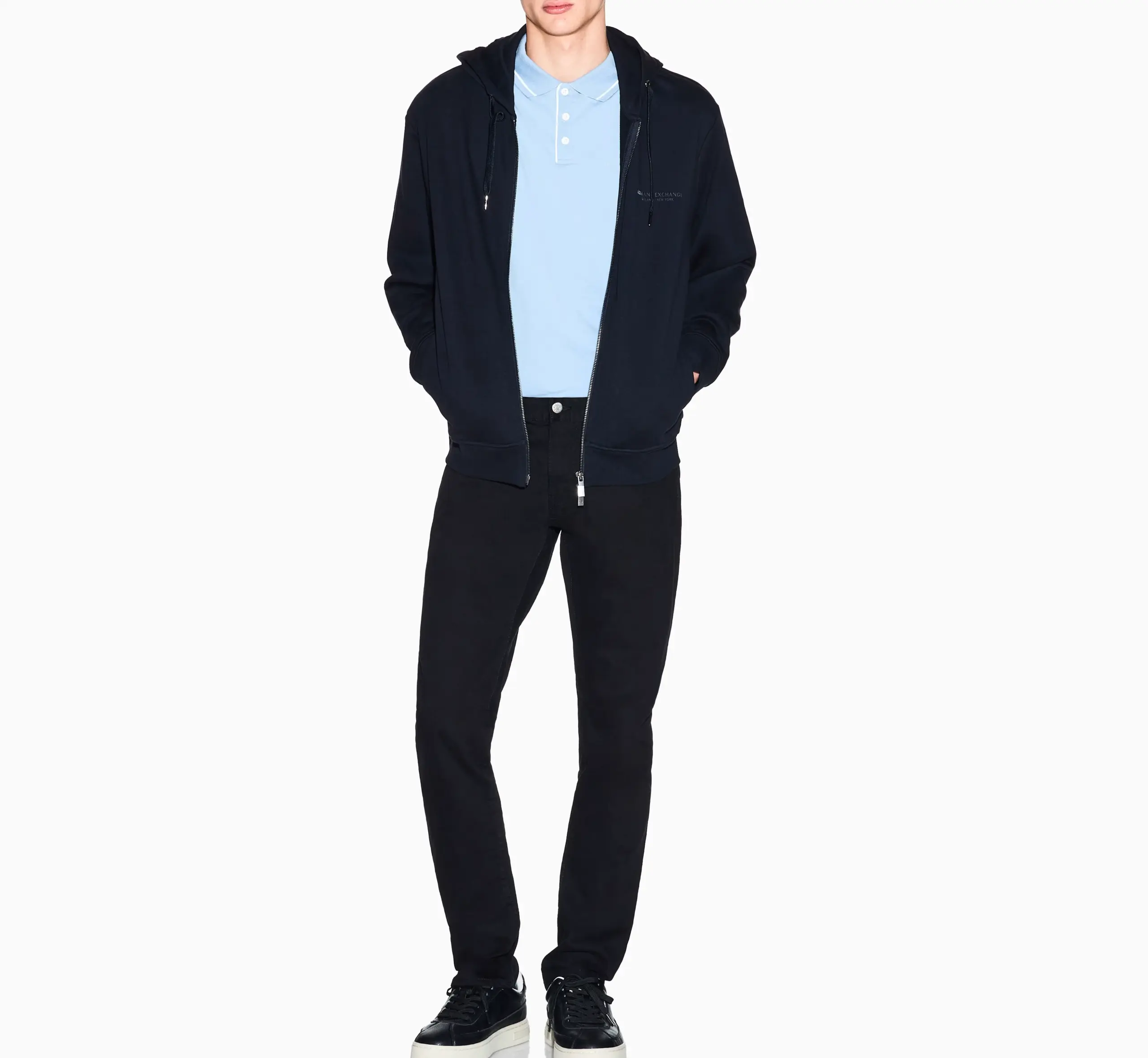 Felpa Armani Exchange Regular Fit in Cotone French Terry - immagine 3