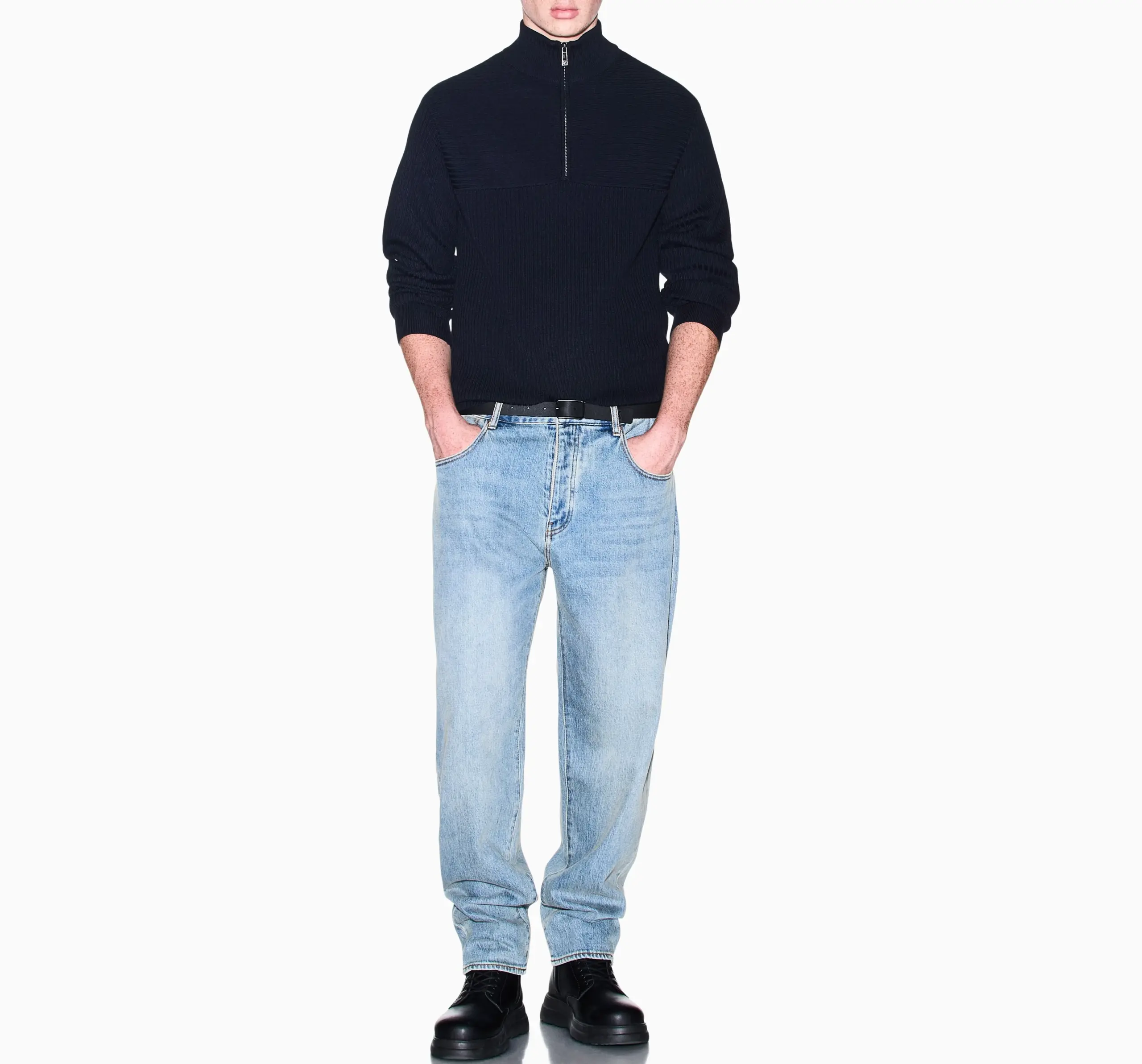 Pullover Uomo Armani Exchange Regular Fit in Lana e Cotone - immagine 3