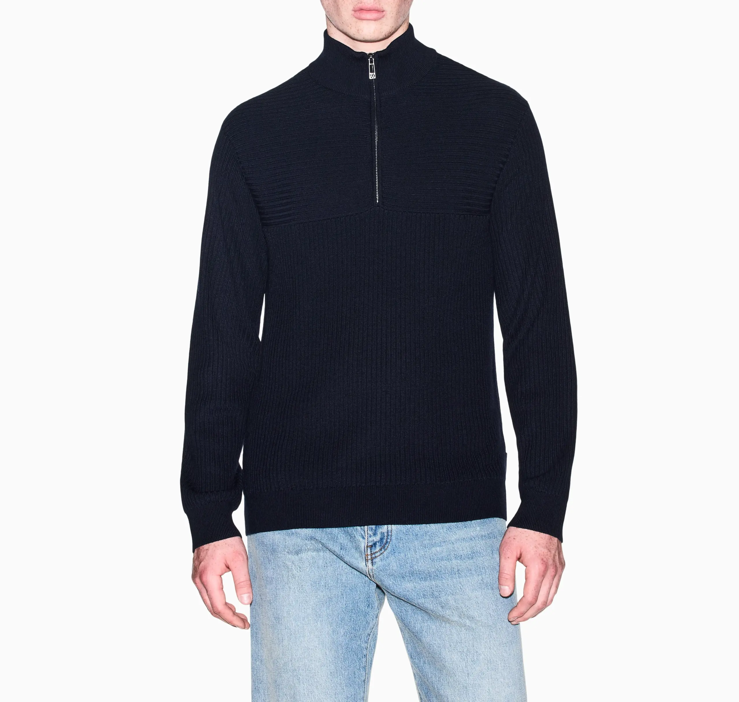 Pullover Uomo Armani Exchange Regular Fit in Lana e Cotone - immagine 2